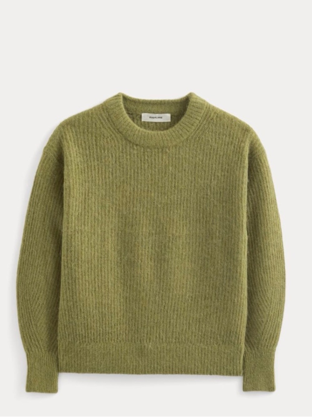 Everlane The Cocoon Crew In Alpaca Moss Alpaca Blend Size M